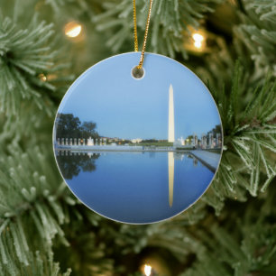 Washington Monument, reflekterande Bassäng, Washin Julgransprydnad Keramik