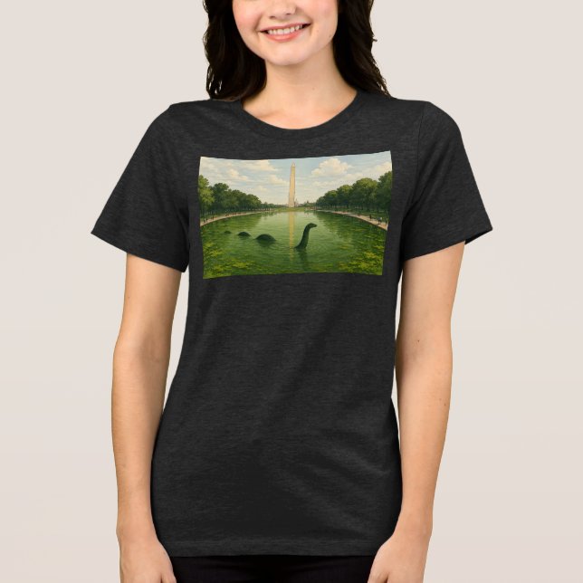 Washington Monument Reflekterande pool med Loch Ne T Shirt (Framsida)