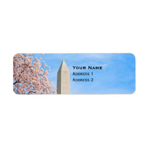 Washington Monument Returadress Etikett
