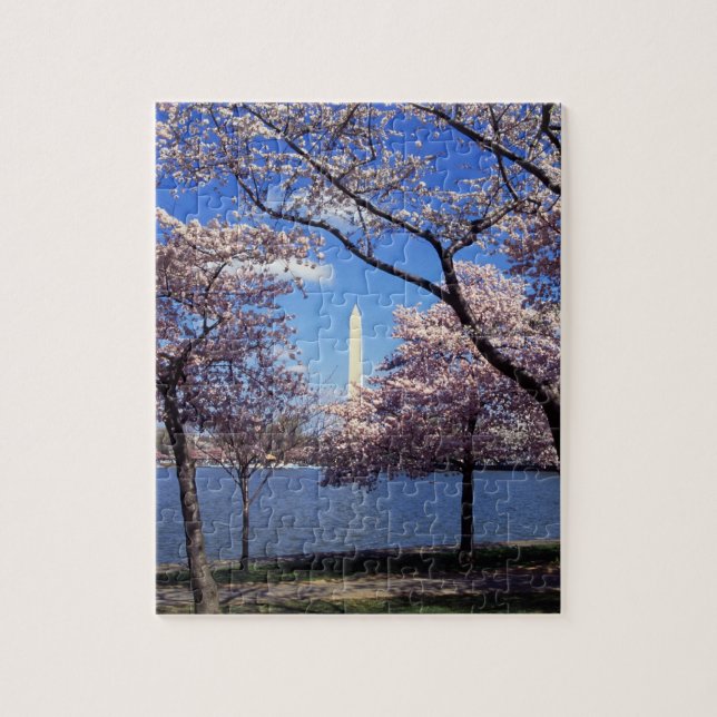 Washington monument till och med körsbärsröda pussel (Vertikal)