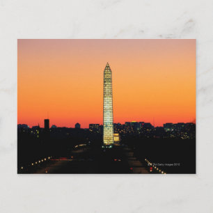 Washington Monument Under Restoration vid solnedgå Vykort