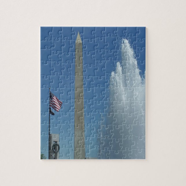 Washington Monument Vatten Fontän Pussel (Vertikal)