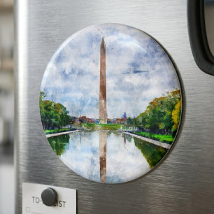 Washington Monument Vattenfärg med Reflex Magnet