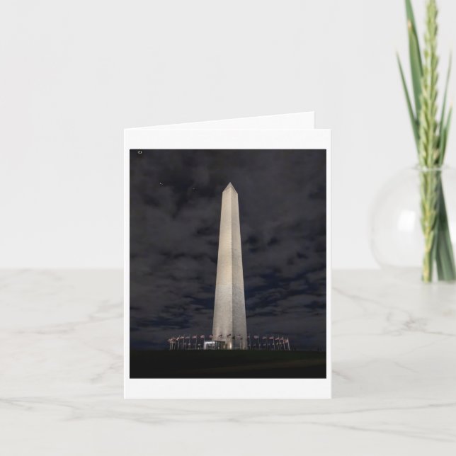 Washington Monument vid Nattmärket Kort (Framsida)