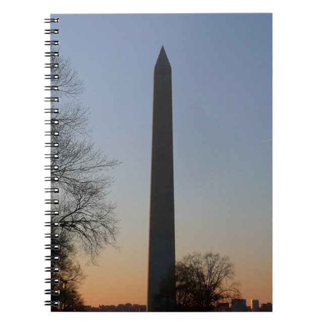 Washington Monument vid solnedgång i DC Anteckningsbok (Framsidan)