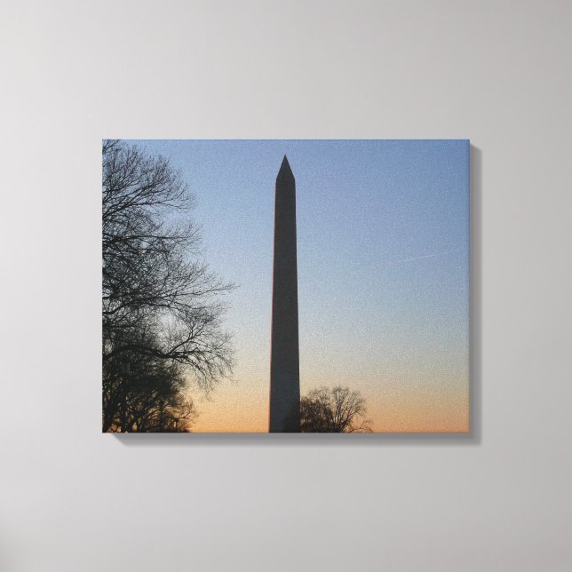Washington Monument vid solnedgång i DC Canvastryck (Framsida)