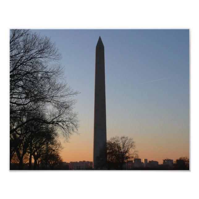 Washington Monument vid solnedgång i DC Fototryck (Framsidan)