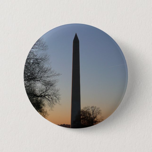 Washington Monument vid solnedgång i DC Knapp (Framsida)