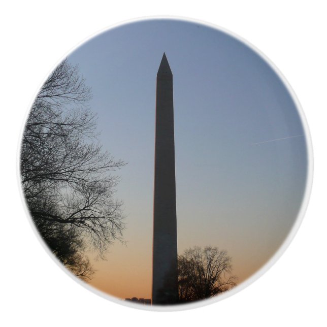 Washington Monument vid solnedgång i DC Knopp (Framsidan)