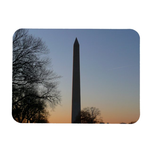 Washington Monument vid solnedgång i DC Magnet (Horisontell)
