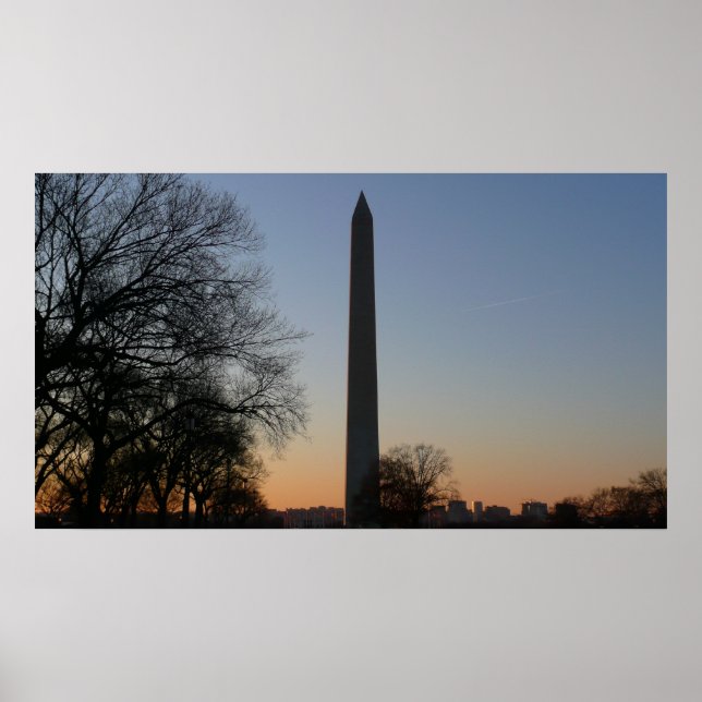 Washington Monument vid solnedgång i DC Poster (Framsidan)