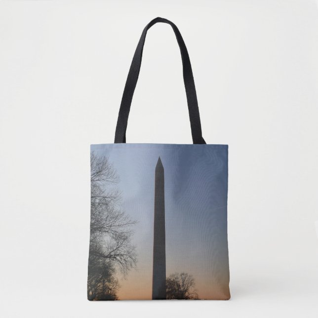 Washington Monument vid solnedgång i DC Tygkasse (Framsida)