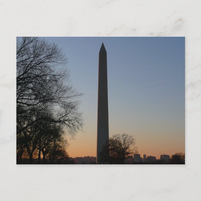 Washington Monument vid Sunset i DC Vykort (Framsida)