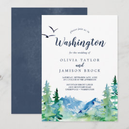 Washington Mountain Destination Wedding Inbjudningar