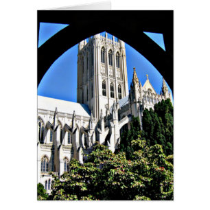 Washington National Cathedral through Archway Card Hälsningskort