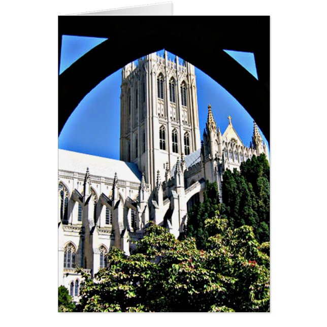 Washington National Cathedral through Archway Card Hälsningskort (Framsidan)