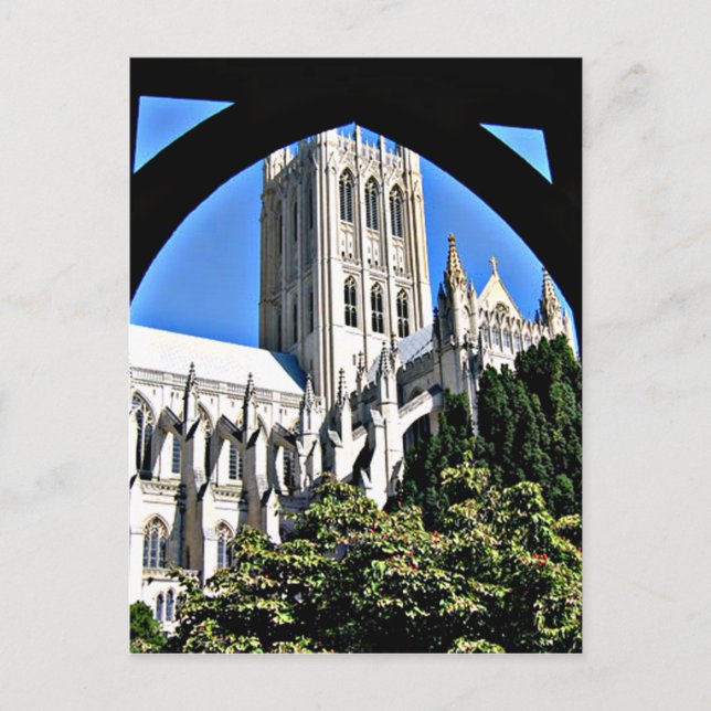 Washington National Cathedral through Archway Vykort (Framsida)