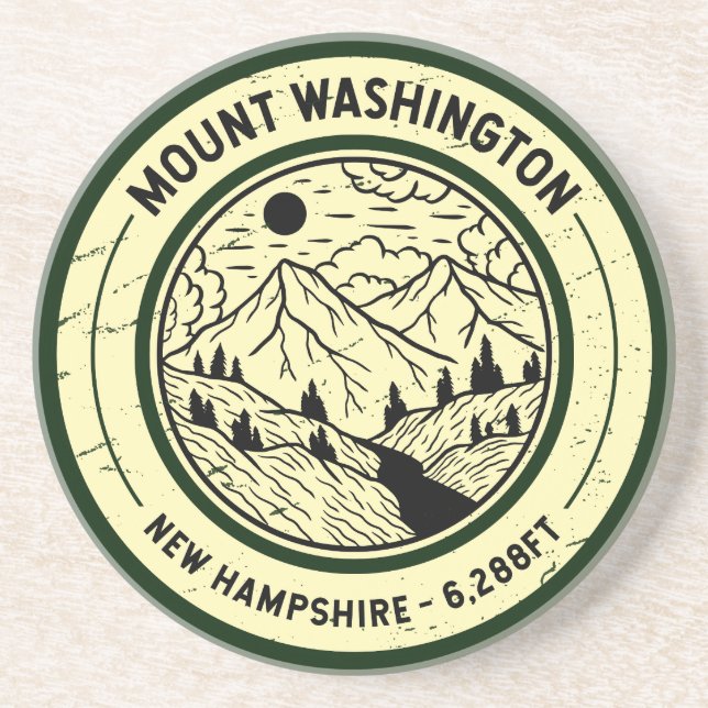 Washington New Hampshire Hiking Skiing Retro Underlägg (Framsidan)