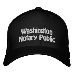 Washington Notary Public Embroired Baseball Cap Broderad Keps