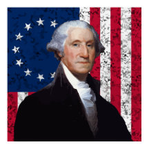 Washington och den amerikanska Flagga