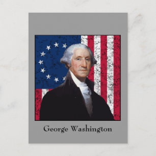 Washington och den amerikanska Flagga Vykort