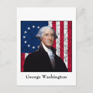 Washington och den amerikanska Flagga Vykort