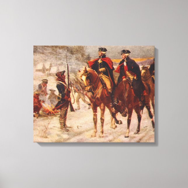 Washington och Lafayette i Valley Forge Canvastryck (Framsida)