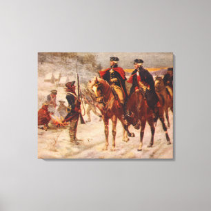 Washington och Lafayette i Valley Forge Canvastryck