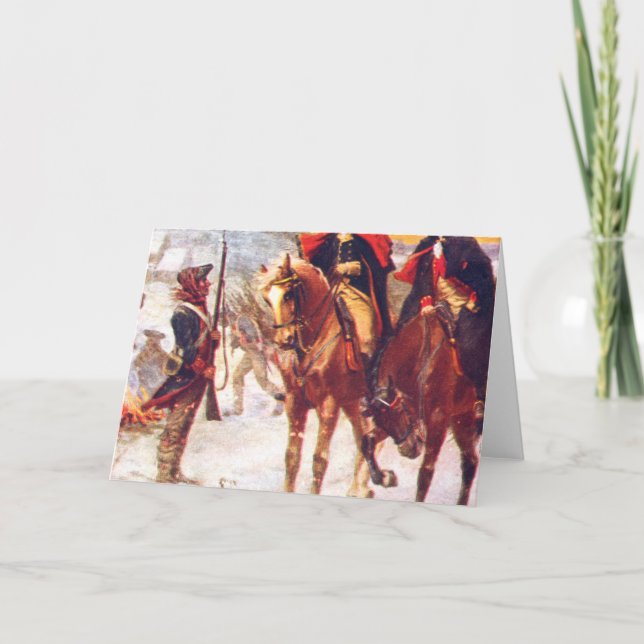 Washington och Lafayette i Valley Forge Kort (Framsida)