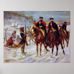Washington och Lafayette i Valley Forge ~ Poster