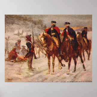 Washington och Lafayette i Valley Forge Poster