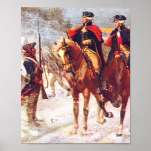 Washington och Lafayette i Valley Forge Poster
