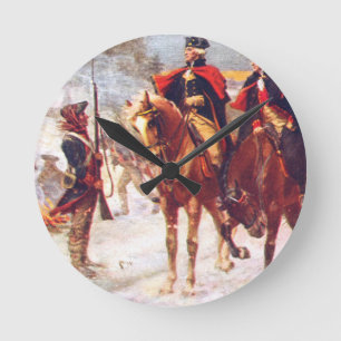 Washington och Lafayette i Valley Forge Rund Klocka