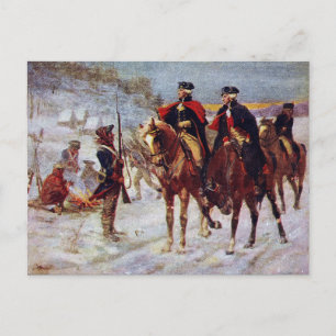 Washington och Lafayette i Valley Forge ~ Vykort