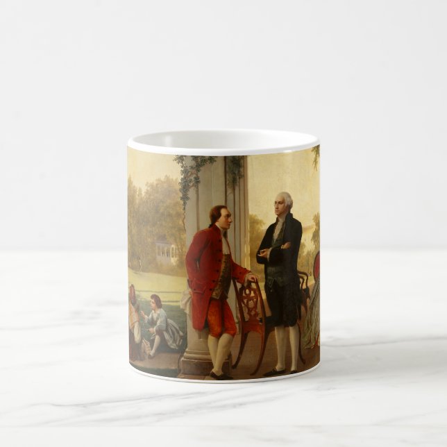 Washington och Lafayette på Mount Vernon 1784 Kaffemugg (Center)