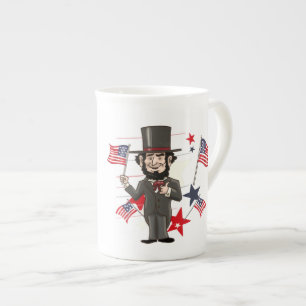 Washington och Lincoln Benporslin Mugg