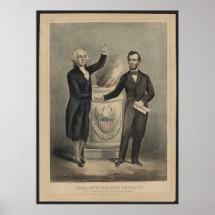Washington och Lincoln Poster