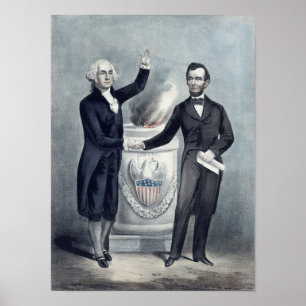 Washington och Lincoln Poster