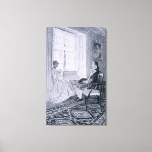 Washington och Mary Philipse Canvastryck