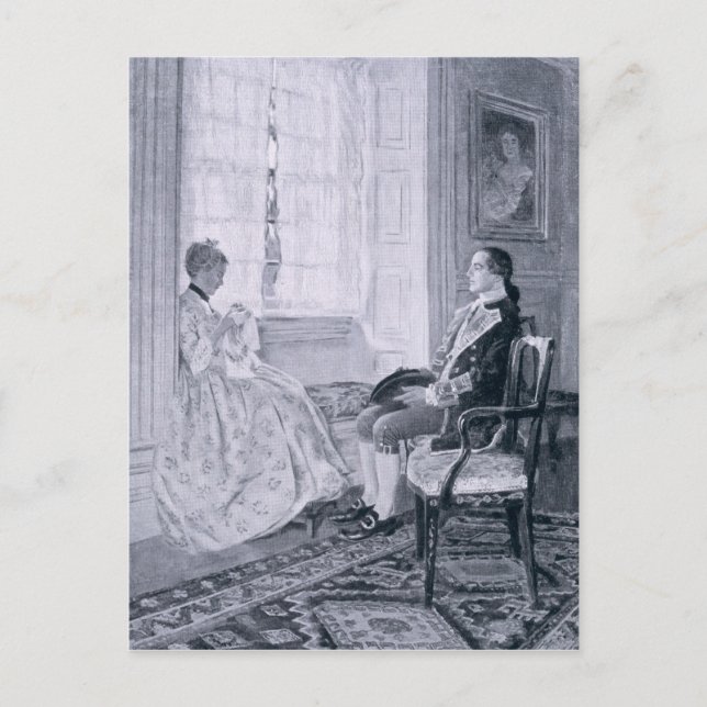 Washington och Mary Philipse Vykort (Framsida)