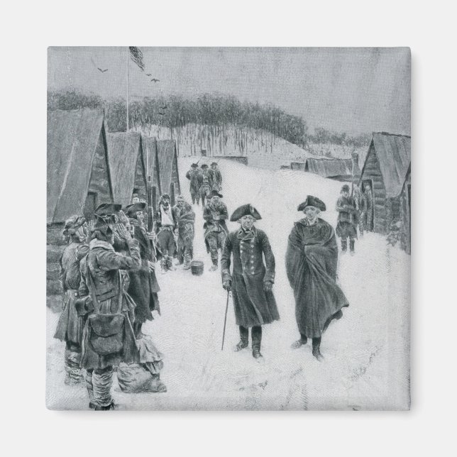 Washington och Steuben i Valley Forge Magnet (Framsidan)