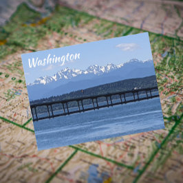Washington Olympic Mountains och Huva Canal Travel Vykort