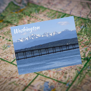 Washington Olympic Mountains och Huva Canal Travel Vykort