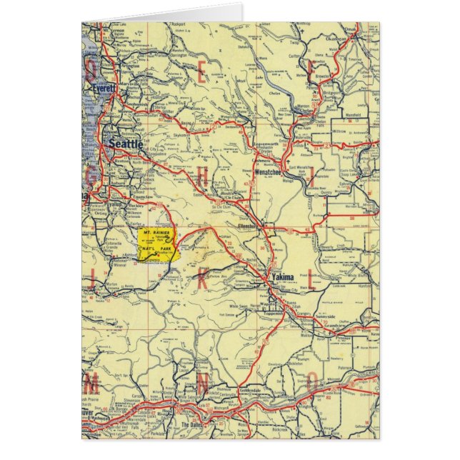 Washington, Oregon, Idaho Hälsningskort (Framsidan)