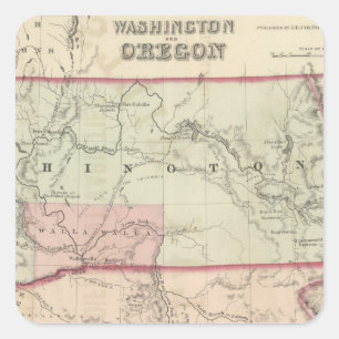 Washington, Oregon och Idaho och Montana Fyrkantigt Klistermärke