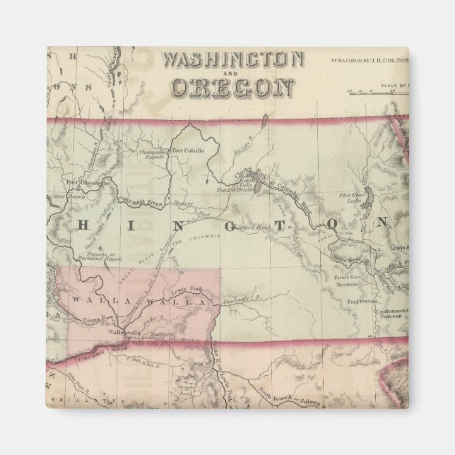 Washington, Oregon och Idaho och Montana Magnet (Framsidan)