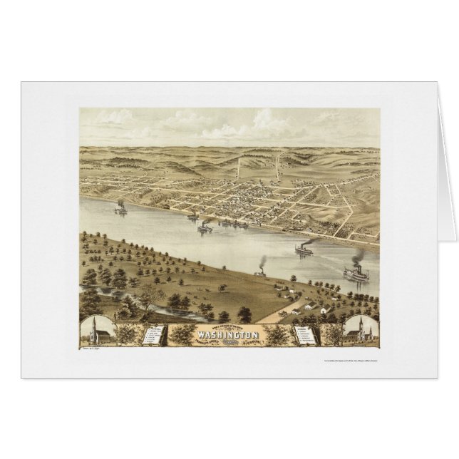 Washington panorama- karta för MO - 1869 Hälsningskort (Framsidan Horizontal)