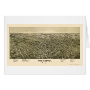 Washington panorama- karta för PA - 1897 Hälsningskort