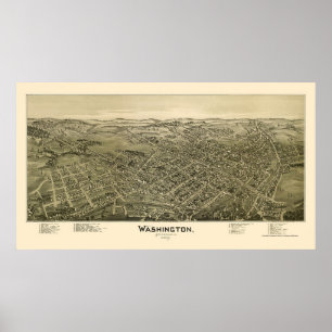 Washington panorama- karta för PA - 1897 Poster