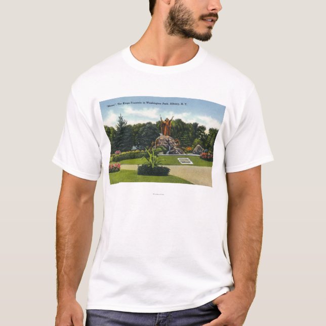 Washington parkerar beskådar av kungfontänen, t-shirt (Framsida)